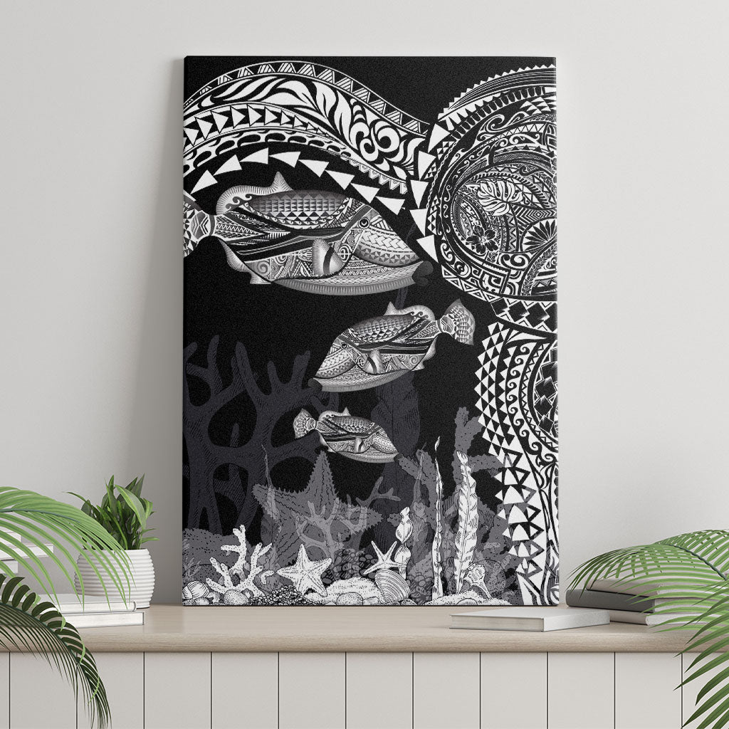 Hawaiian Reef Triggerfish Canvas Wall Art Polynesian Art with Tribal Humuhumunukunukuapua'a LT03 - Polynesian Pride