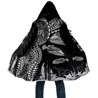 Hawaiian Reef Triggerfish Cloak Polynesian Art with Tribal Humuhumunukunukuapua'a LT03 Unisex Black - Polynesian Pride