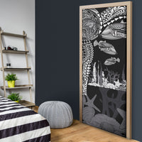 Hawaiian Reef Triggerfish Door Cover Polynesian Art with Tribal Humuhumunukunukuapua'a LT03 - Polynesian Pride