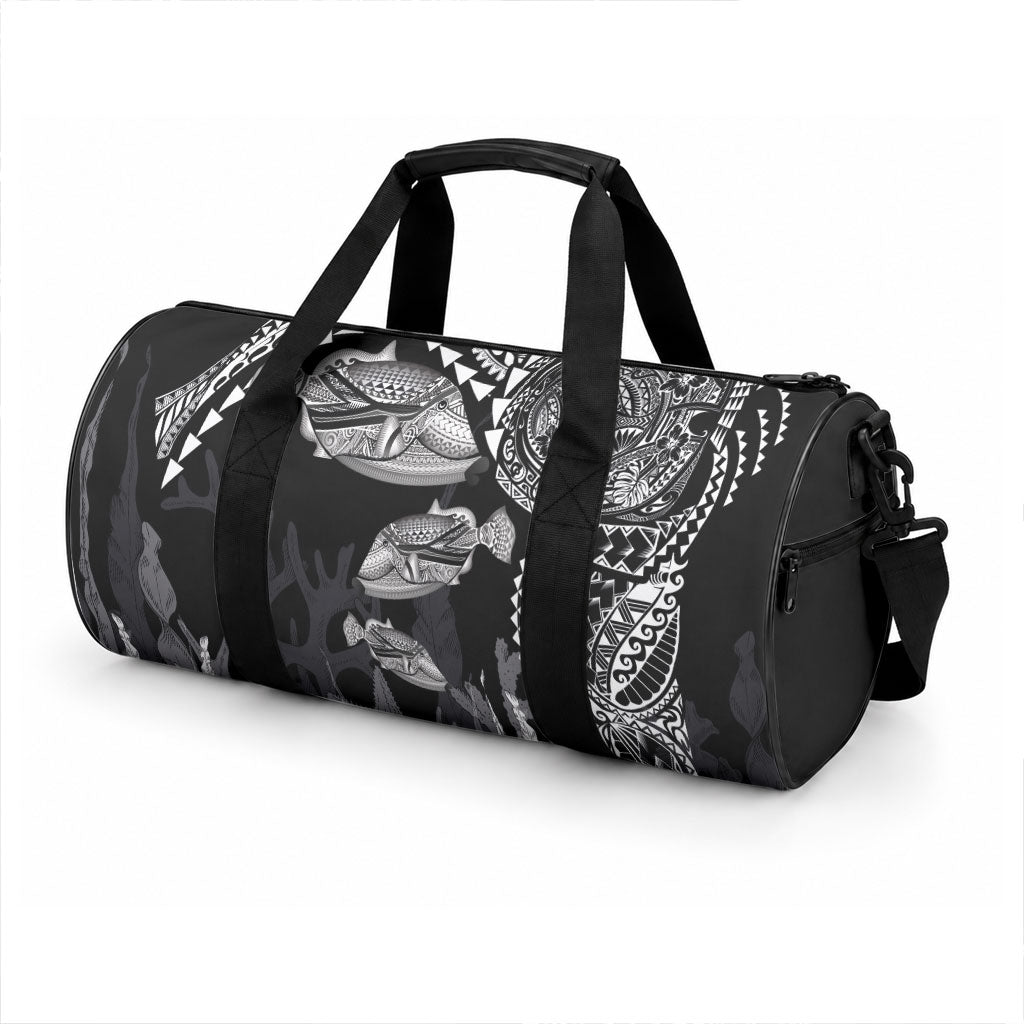 Hawaiian Reef Triggerfish Duffle Bag Polynesian Art with Tribal Humuhumunukunukuapua'a