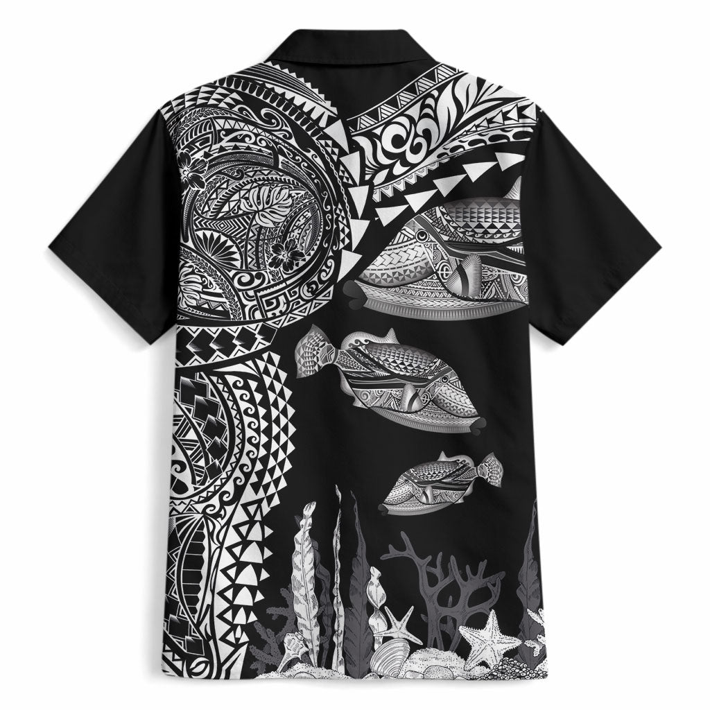 Hawaiian Reef Triggerfish Hawaiian Shirt Polynesian Art with Tribal Humuhumunukunukuapua'a LT03 - Polynesian Pride