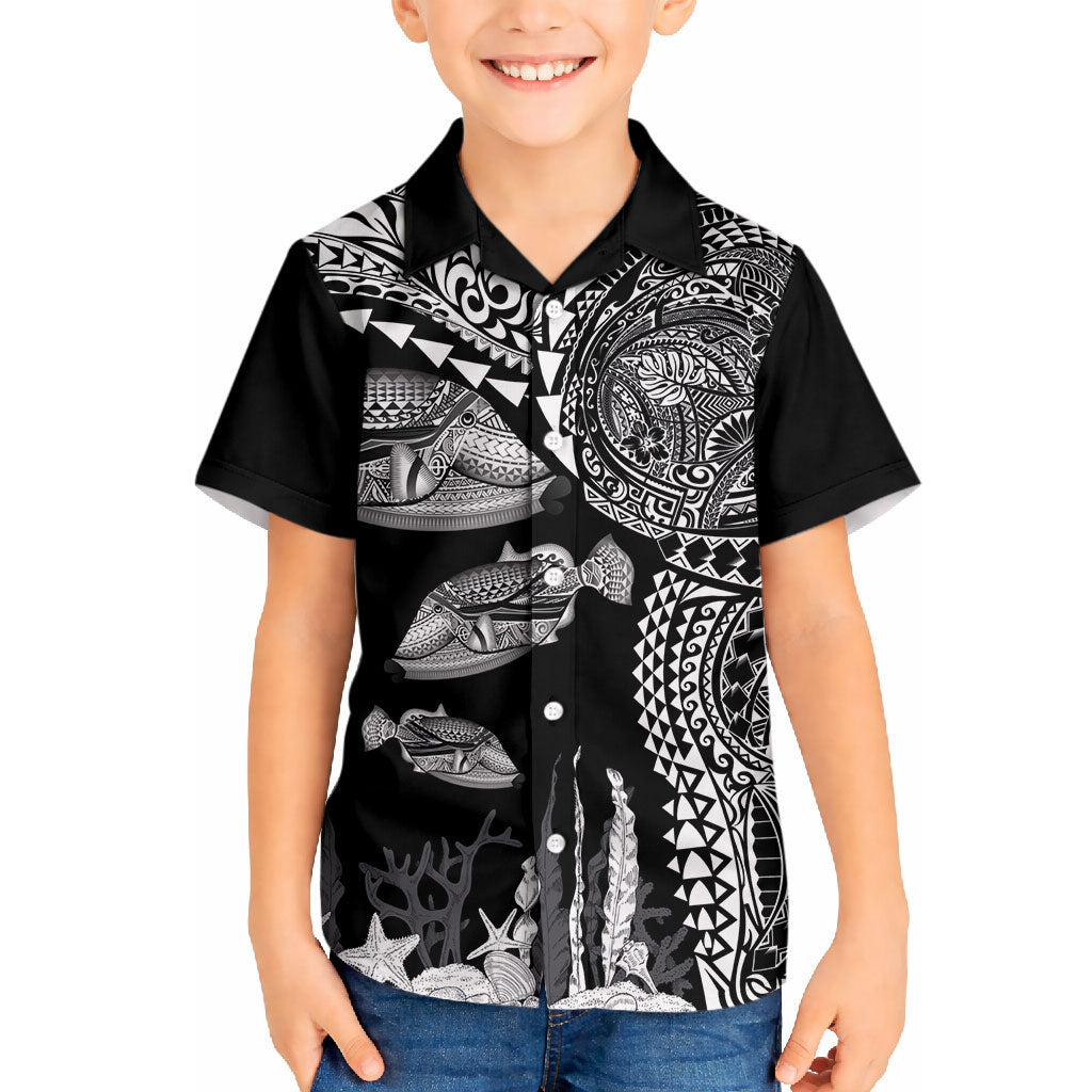 Hawaiian Reef Triggerfish Hawaiian Shirt Polynesian Art with Tribal Humuhumunukunukuapua'a LT03 - Polynesian Pride