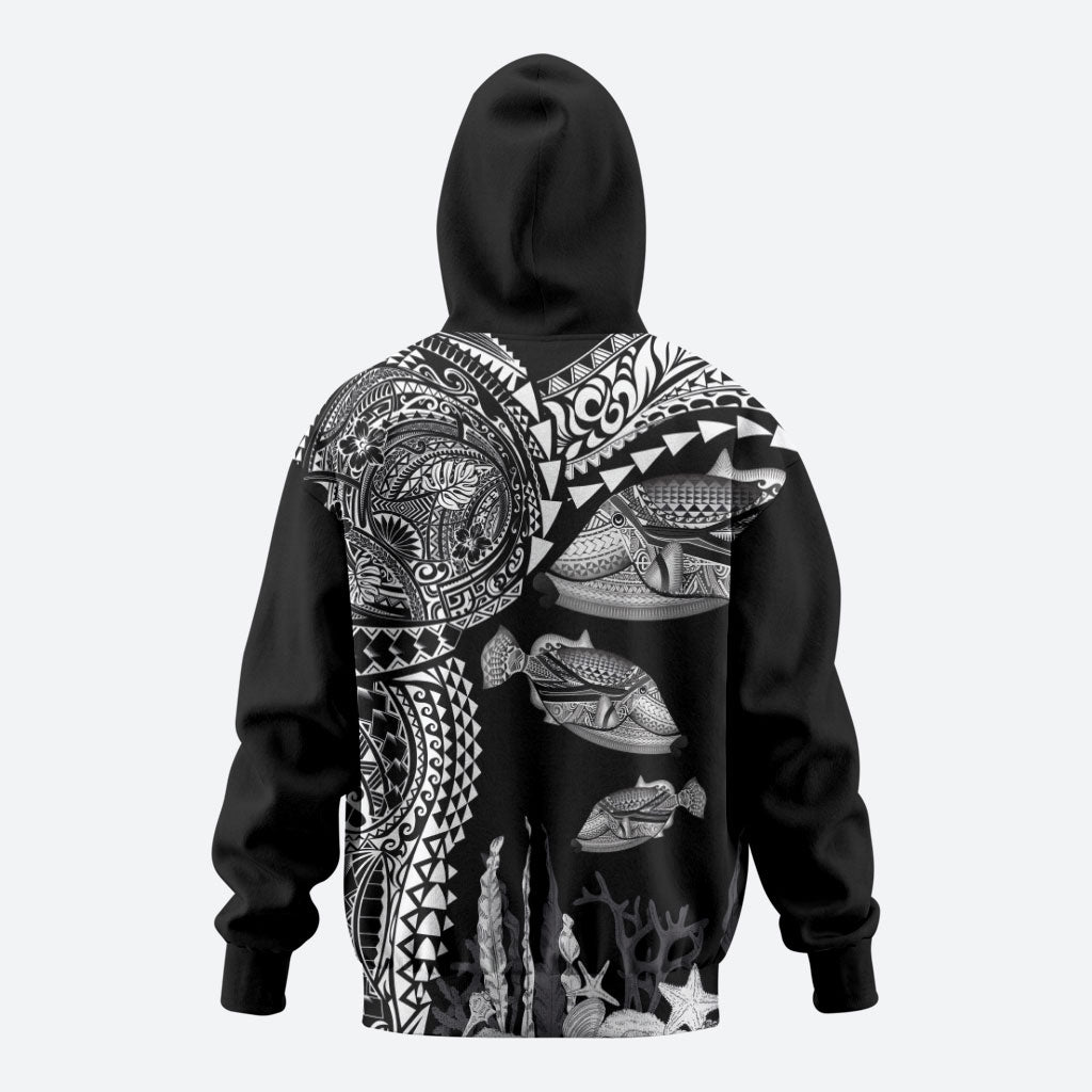 Hawaiian Reef Triggerfish Hoodie Polynesian Art with Tribal Humuhumunukunukuapua'a LT03 - Polynesian Pride