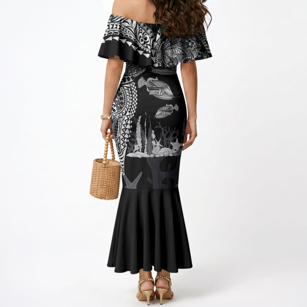 Hawaiian Reef Triggerfish Mermaid Dress Polynesian Art with Tribal Humuhumunukunukuapua'a LT03 - Polynesian Pride