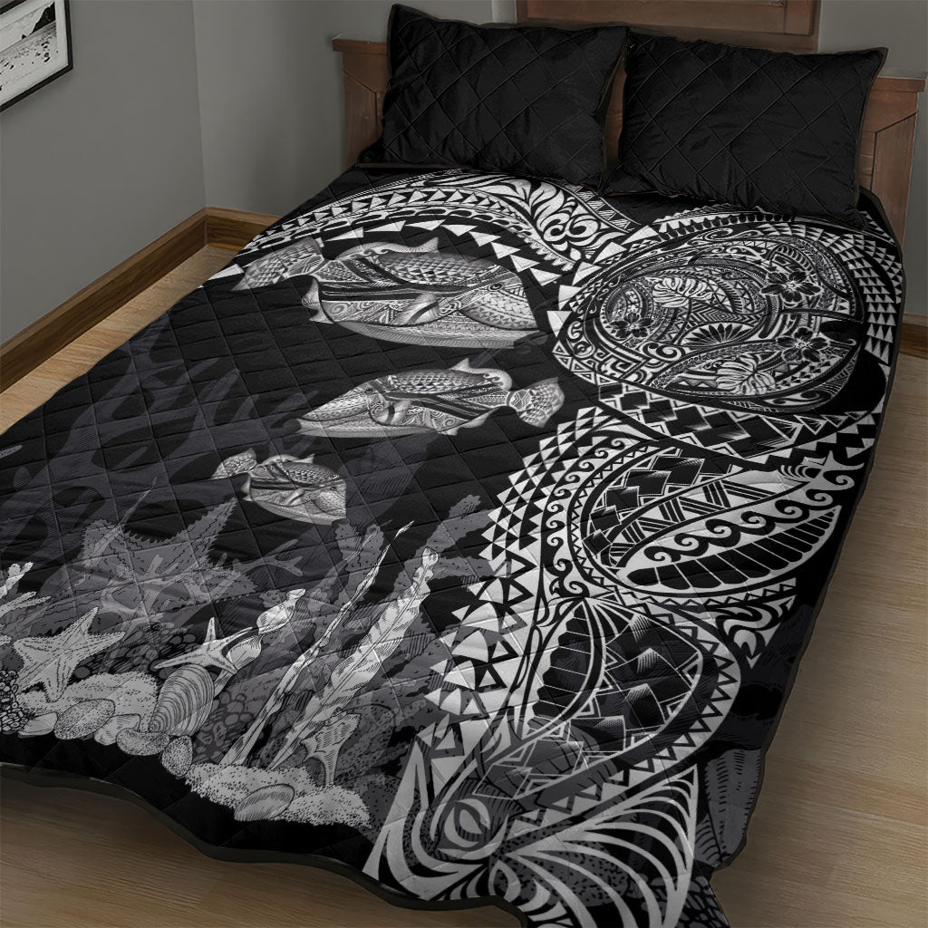 Hawaiian Reef Triggerfish Quilt Bed Set Polynesian Art with Tribal Humuhumunukunukuapua'a LT03 - Polynesian Pride