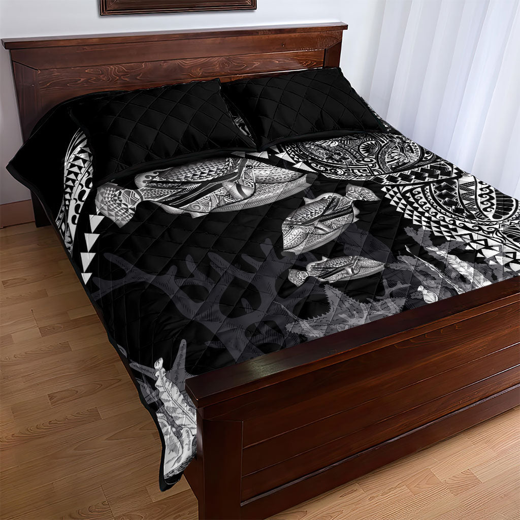 Hawaiian Reef Triggerfish Quilt Bed Set Polynesian Art with Tribal Humuhumunukunukuapua'a LT03 - Polynesian Pride