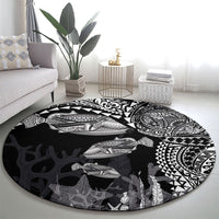 Hawaiian Reef Triggerfish Round Carpet Polynesian Art with Tribal Humuhumunukunukuapua'a LT03 - Polynesian Pride