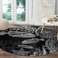 Hawaiian Reef Triggerfish Round Carpet Polynesian Art with Tribal Humuhumunukunukuapua'a LT03 - Polynesian Pride