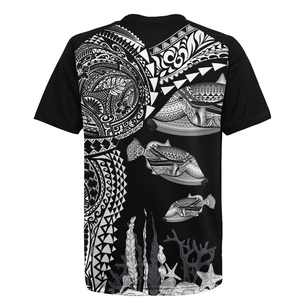 Hawaiian Reef Triggerfish Rugby Jersey Polynesian Art with Tribal Humuhumunukunukuapua'a LT03 - Polynesian Pride