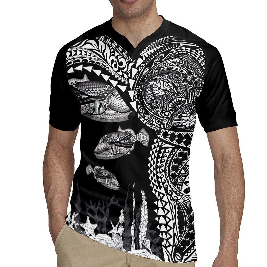 Hawaiian Reef Triggerfish Rugby Jersey Polynesian Art with Tribal Humuhumunukunukuapua'a LT03 - Polynesian Pride