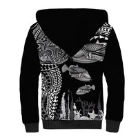 Hawaiian Reef Triggerfish Sherpa Hoodie Polynesian Art with Tribal Humuhumunukunukuapua'a LT03 - Polynesian Pride