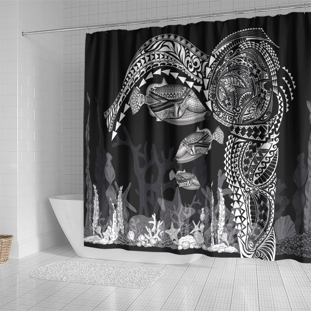 Hawaiian Reef Triggerfish Shower Curtain Polynesian Art with Tribal Humuhumunukunukuapua'a LT03 - Polynesian Pride