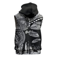 Hawaiian Reef Triggerfish Sleeveless Hoodie Polynesian Art with Tribal Humuhumunukunukuapua'a LT03 - Polynesian Pride