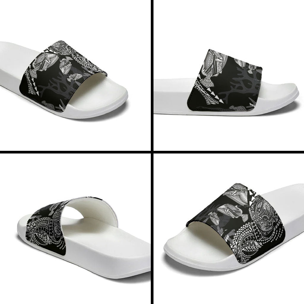 Hawaiian Reef Triggerfish Slide Sandals Polynesian Art with Tribal Humuhumunukunukuapua'a LT03 - Polynesian Pride
