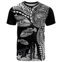 Hawaiian Reef Triggerfish T Shirt Polynesian Art with Tribal Humuhumunukunukuapua'a LT03 Black - Polynesian Pride