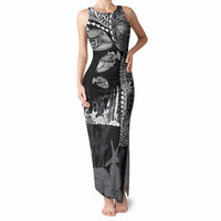 Hawaiian Reef Triggerfish Tank Maxi Dress Polynesian Art with Tribal Humuhumunukunukuapua'a LT03 Women Black - Polynesian Pride