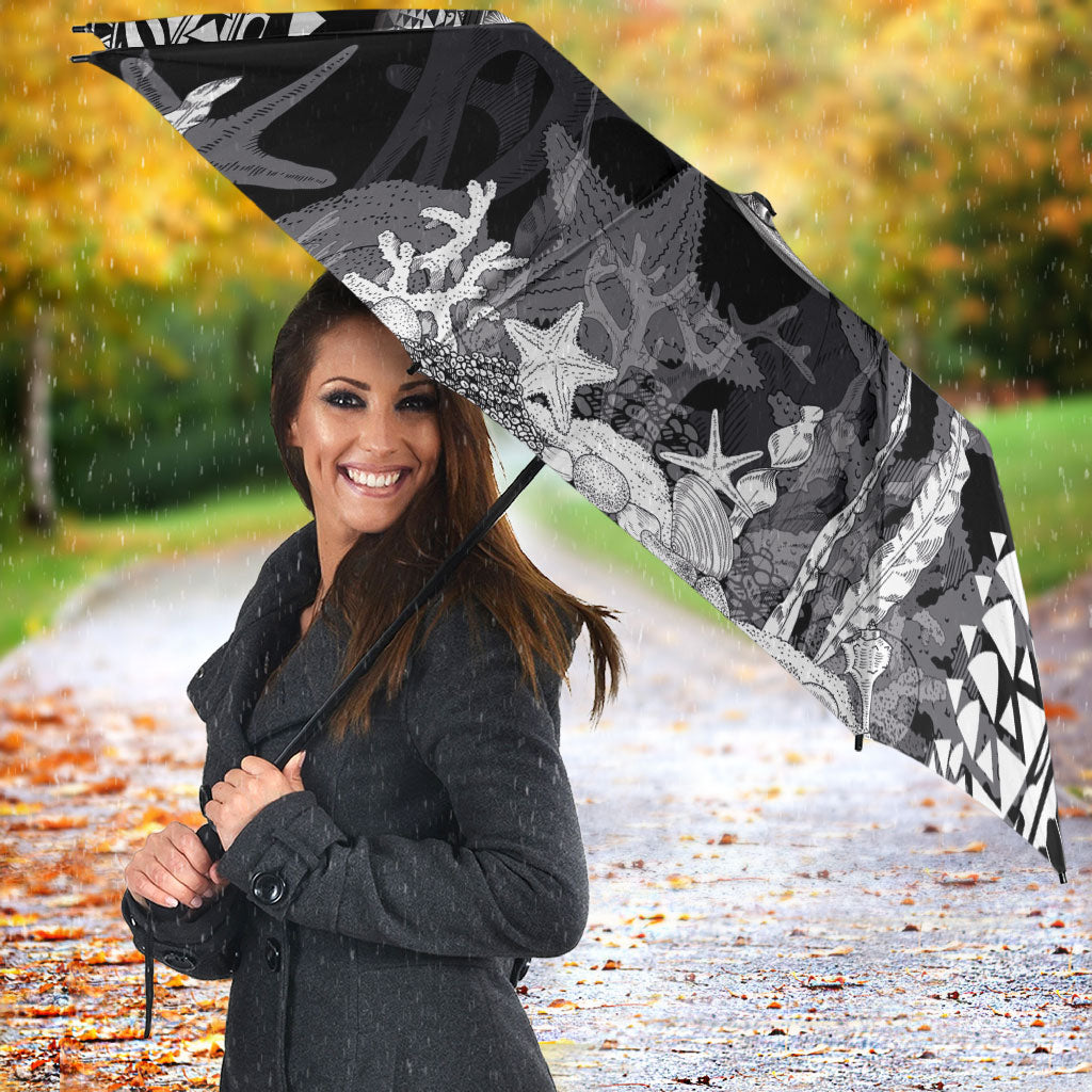 Hawaiian Reef Triggerfish Umbrella Polynesian Art with Tribal Humuhumunukunukuapua'a LT03 - Polynesian Pride