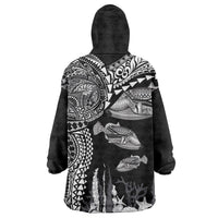Hawaiian Reef Triggerfish Wearable Blanket Hoodie Polynesian Art with Tribal Humuhumunukunukuapua'a LT03 - Polynesian Pride