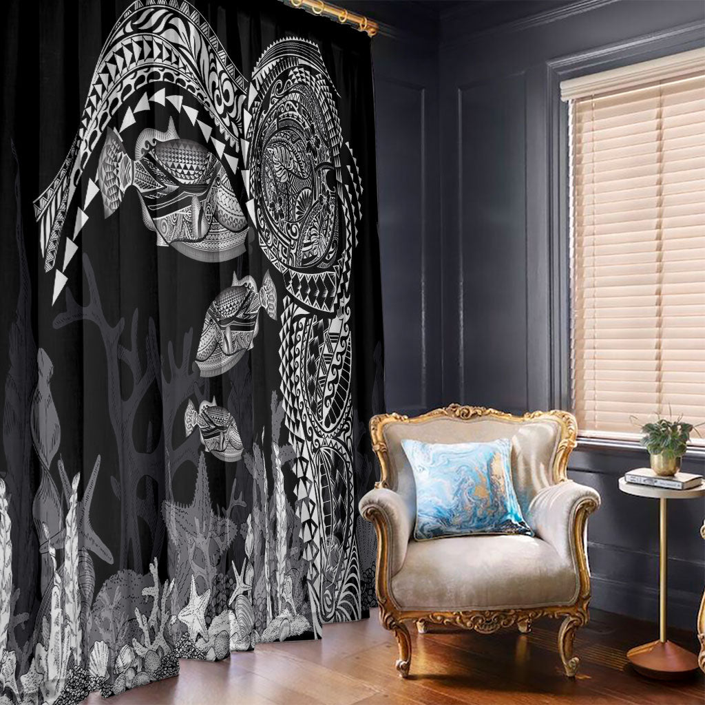 Hawaiian Reef Triggerfish Window Curtain Polynesian Art with Tribal Humuhumunukunukuapua'a LT03 - Polynesian Pride