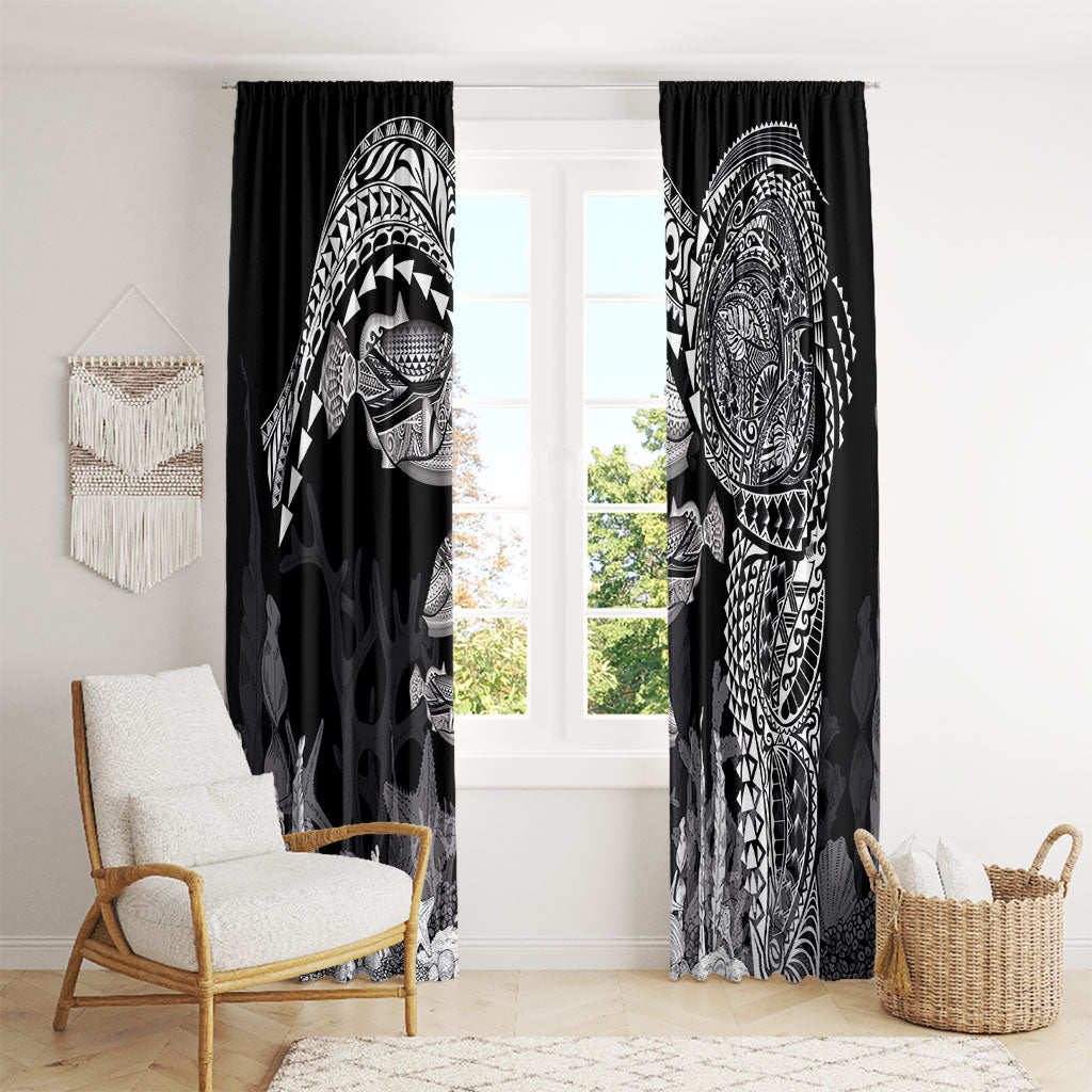 Hawaiian Reef Triggerfish Window Curtain Polynesian Art with Tribal Humuhumunukunukuapua'a LT03 - Polynesian Pride