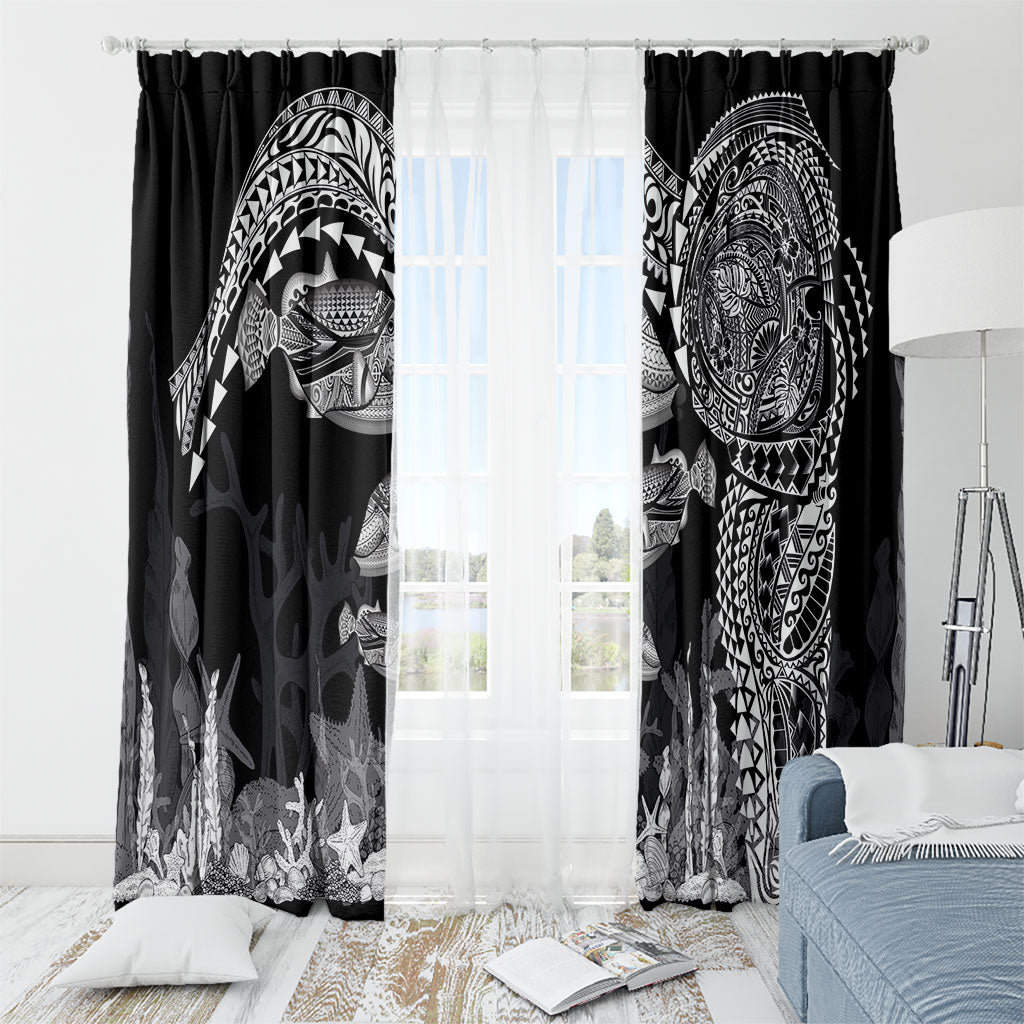 Hawaiian Reef Triggerfish Window Curtain Polynesian Art with Tribal Humuhumunukunukuapua'a LT03 - Polynesian Pride