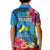 Palau Independence Day Kid Polo Shirt 1st October 29th Anniversary Polynesian with Jungle Flower LT03 - Polynesian Pride