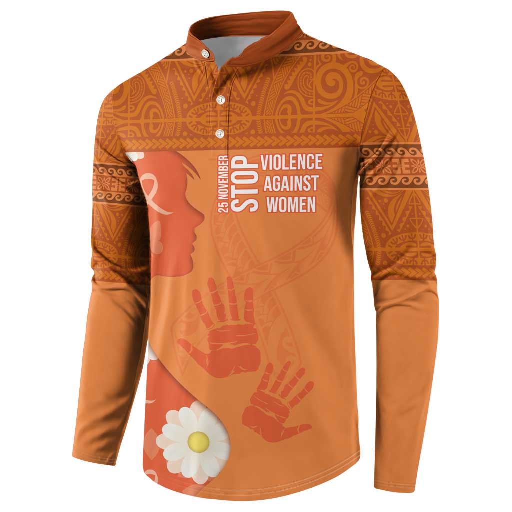 International Day for the Elimination of Violence Against Women Button Sweatshirt Polynesian Pattern