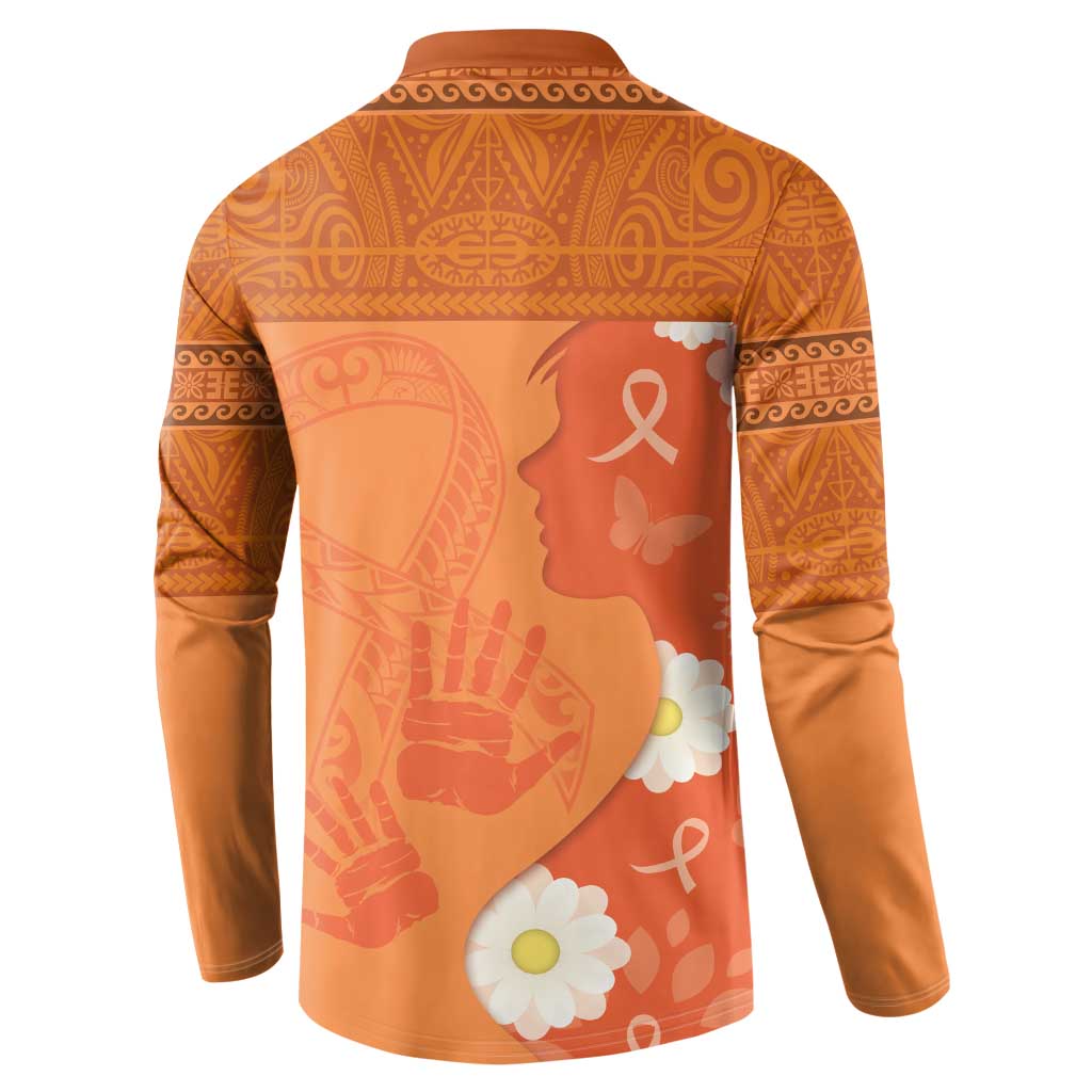 International Day for the Elimination of Violence Against Women Button Sweatshirt Polynesian Pattern