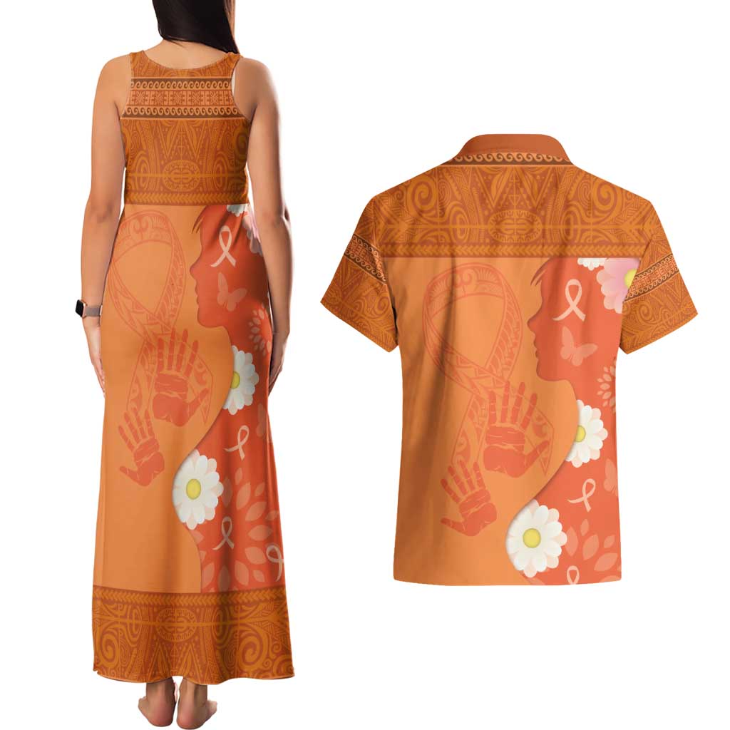 International Day for the Elimination of Violence Against Women Couples Matching Tank Maxi Dress and Hawaiian Shirt Polynesian Pattern