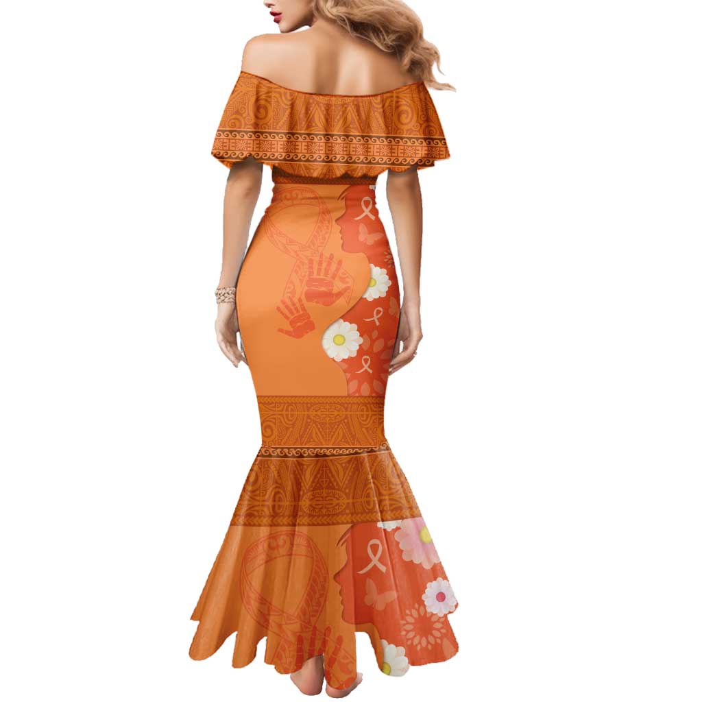 International Day for the Elimination of Violence Against Women Family Matching Mermaid Dress and Hawaiian Shirt Polynesian Pattern