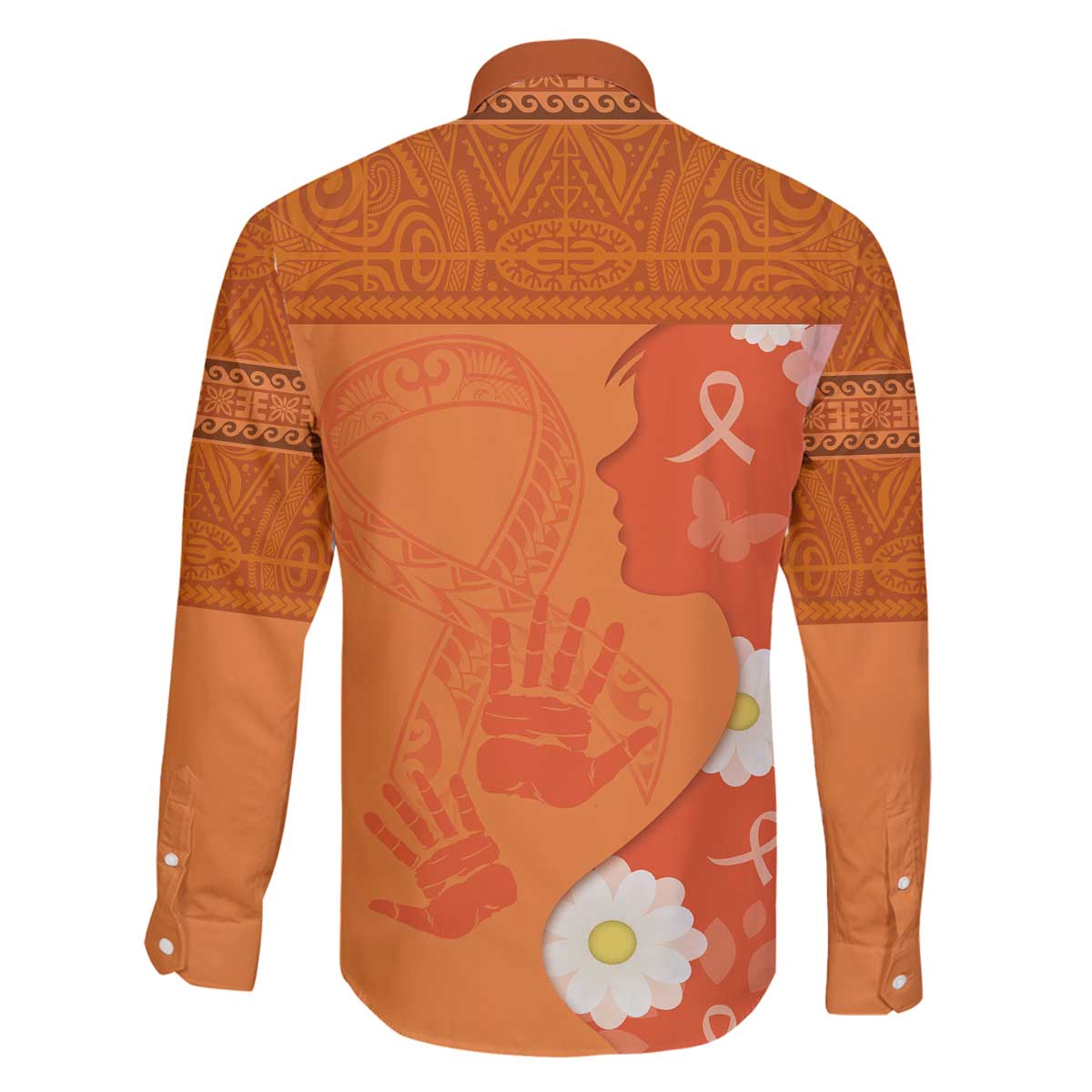International Day for the Elimination of Violence Against Women Family Matching Off The Shoulder Long Sleeve Dress and Hawaiian Shirt Polynesian Pattern