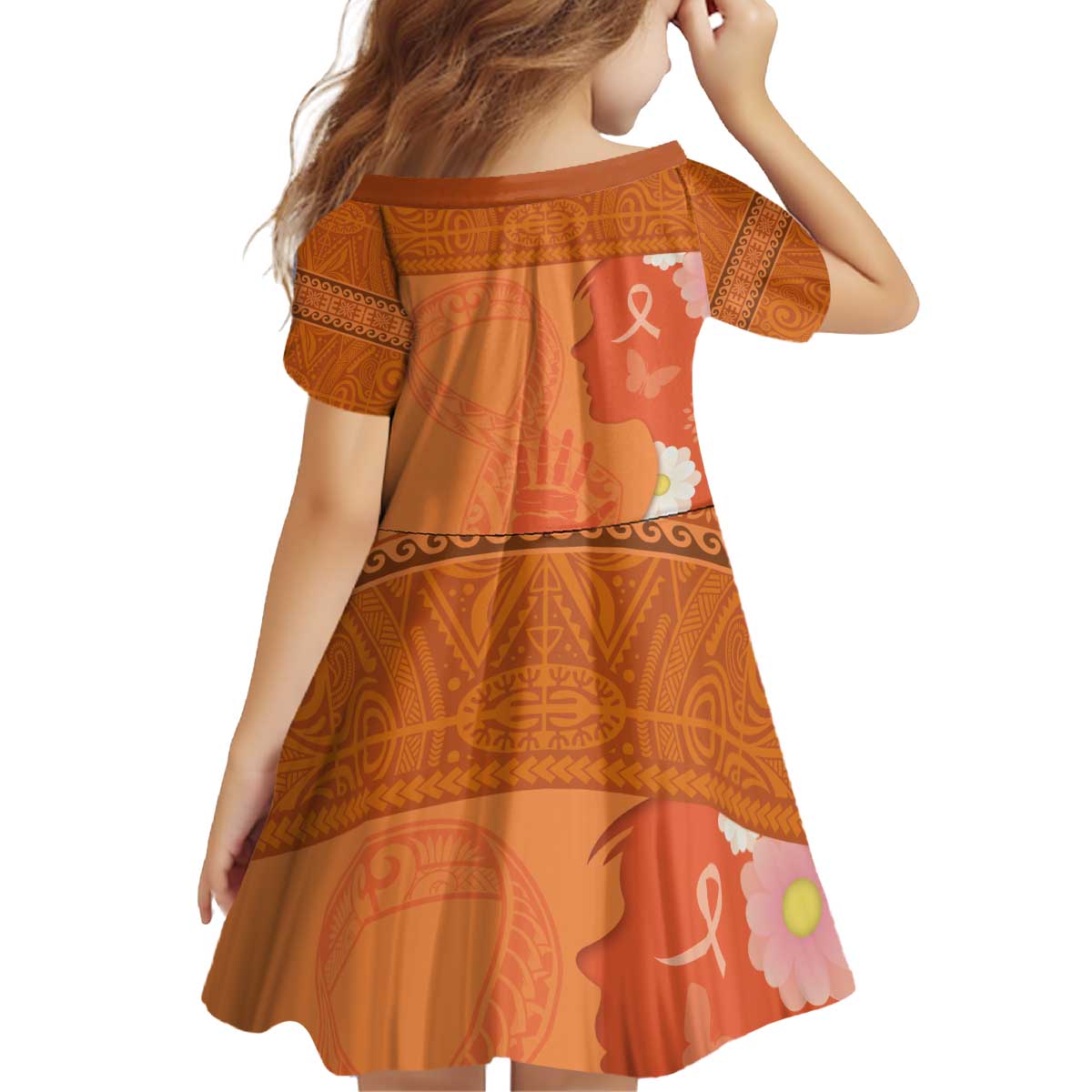 International Day for the Elimination of Violence Against Women Family Matching Off Shoulder Short Dress and Hawaiian Shirt Polynesian Pattern
