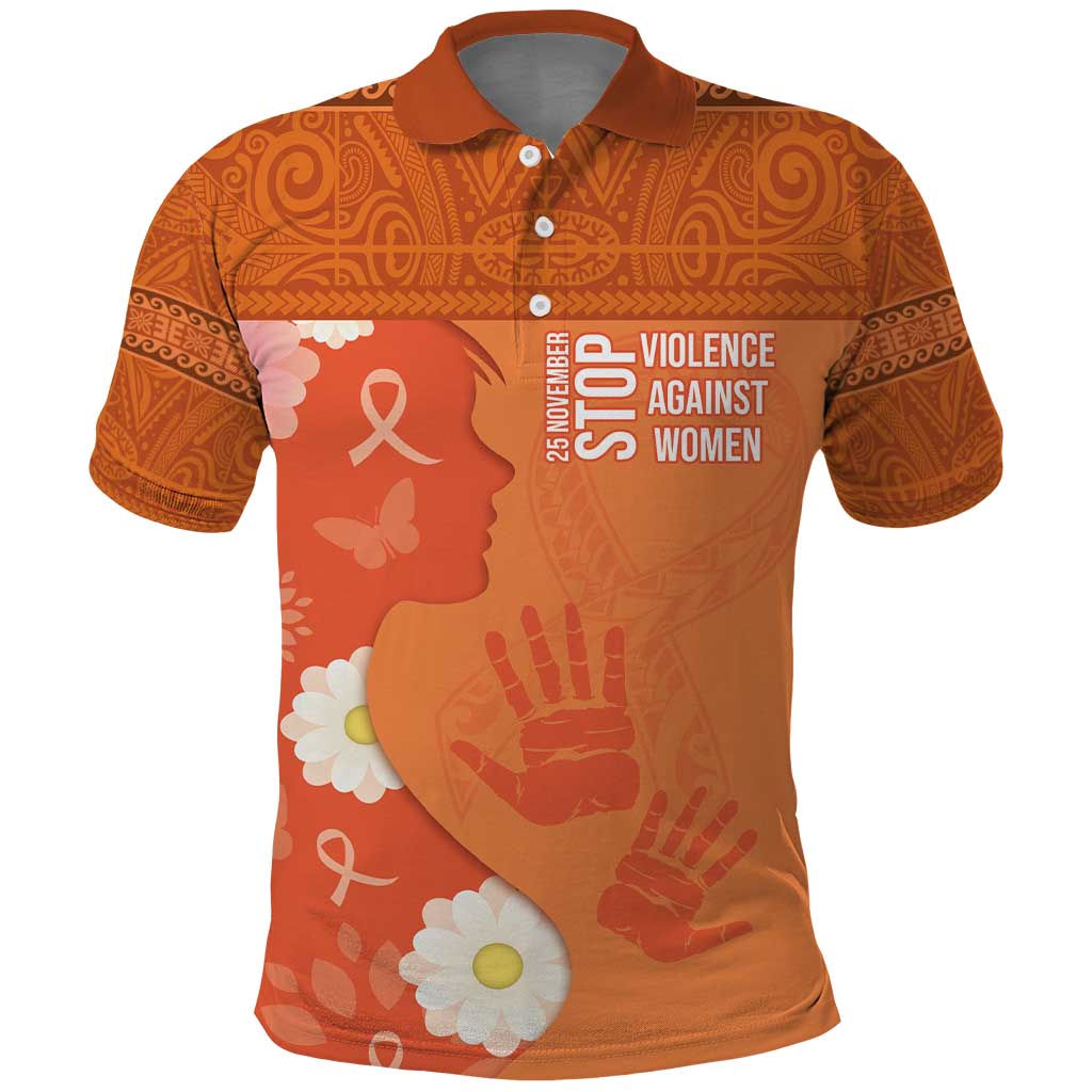 International Day for the Elimination of Violence Against Women Polo Shirt Polynesian Pattern