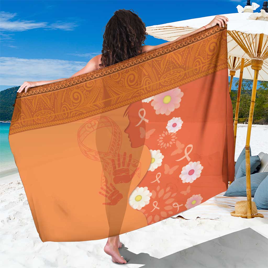 International Day for the Elimination of Violence Against Women Sarong Polynesian Pattern LT03 One Size 44 x 66 inches Orange - Polynesian Pride