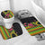 Hawaiian Independence Day Bathroom Set Kanaka Maoli Symbols With Tapa Motifs and Tropical Plants - Polynesian Pride