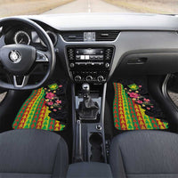 Hawaiian Independence Day Car Mats Kanaka Maoli Symbols With Tapa Motifs and Tropical Plants - Polynesian Pride