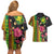 Hawaiian Independence Day Couples Matching Off Shoulder Short Dress and Hawaiian Shirt Kanaka Maoli Symbols With Tapa Motifs and Tropical Plants - Polynesian Pride