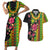 Hawaiian Independence Day Couples Matching Short Sleeve Bodycon Dress and Hawaiian Shirt Kanaka Maoli Symbols With Tapa Motifs and Tropical Plants - Polynesian Pride