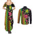 Hawaiian Independence Day Couples Matching Summer Maxi Dress and Long Sleeve Button Shirt Kanaka Maoli Symbols With Tapa Motifs and Tropical Plants - Polynesian Pride
