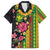 Hawaiian Independence Day Family Matching Off The Shoulder Long Sleeve Dress and Hawaiian Shirt Kanaka Maoli Symbols With Tapa Motifs and Tropical Plants - Polynesian Pride