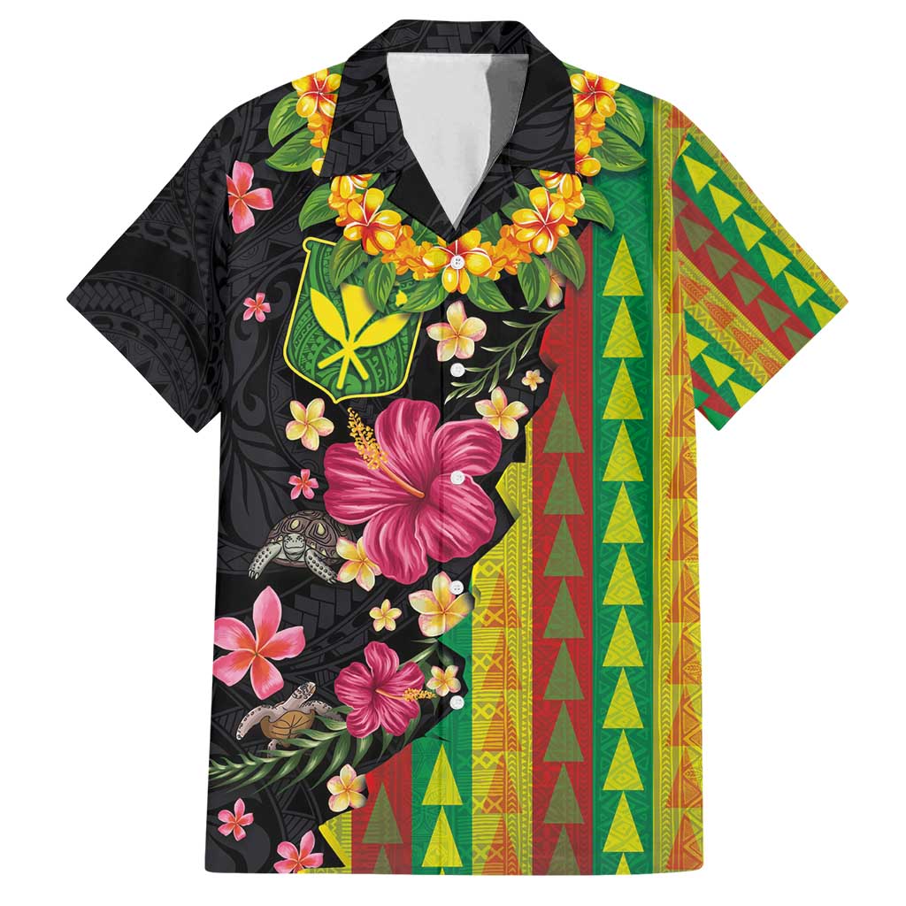 Hawaiian Independence Day Family Matching Off Shoulder Maxi Dress and Hawaiian Shirt Kanaka Maoli Symbols With Tapa Motifs and Tropical Plants - Polynesian Pride