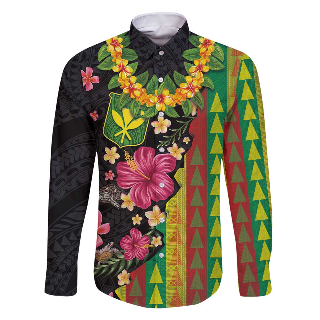 Hawaiian Independence Day Family Matching Off Shoulder Short Dress and Hawaiian Shirt Kanaka Maoli Symbols With Tapa Motifs and Tropical Plants - Polynesian Pride