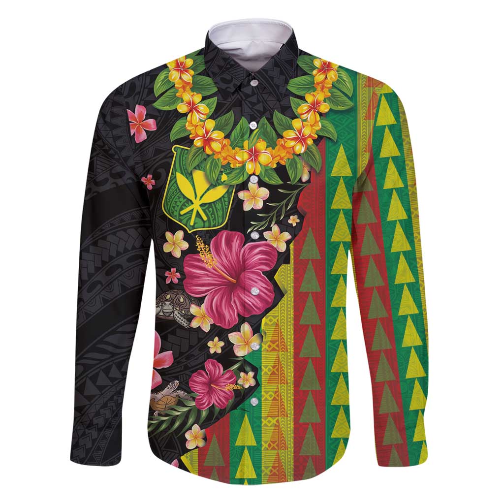 Hawaiian Independence Day Family Matching Puletasi and Hawaiian Shirt Kanaka Maoli Symbols With Tapa Motifs and Tropical Plants - Polynesian Pride