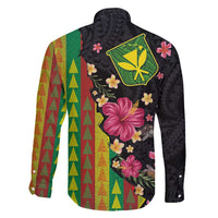 Hawaiian Independence Day Family Matching Short Sleeve Bodycon Dress and Hawaiian Shirt Kanaka Maoli Symbols With Tapa Motifs and Tropical Plants - Polynesian Pride