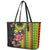 Hawaiian Independence Day Leather Tote Bag Kanaka Maoli Symbols With Tapa Motifs and Tropical Plants - Polynesian Pride