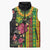 Hawaiian Independence Day Sleeveless Puffer Jacket Kanaka Maoli Symbols With Tapa Motifs and Tropical Plants - Polynesian Pride