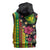 Hawaiian Independence Day Sleeveless Zip Hoodie Kanaka Maoli Symbols With Tapa Motifs and Tropical Plants - Polynesian Pride