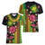 Hawaiian Independence Day Women V-Neck T-Shirt Kanaka Maoli Symbols With Tapa Motifs and Tropical Plants - Polynesian Pride