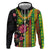 Hawaiian Independence Day Zip Hoodie Kanaka Maoli Symbols With Tapa Motifs and Tropical Plants - Polynesian Pride