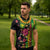 Hawaiian Independence Day Zipper Polo Shirt Kanaka Maoli Symbols With Tapa Motifs and Tropical Plants - Polynesian Pride